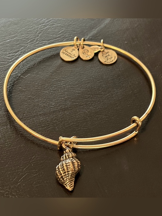 Alex and Ani Jewelry - Alex and Ani Gold-Tone Shell Charm Bangle
